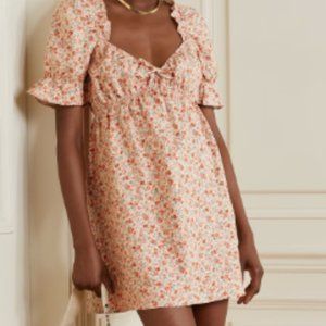 Reformation Linen Dress in flower print in size small
